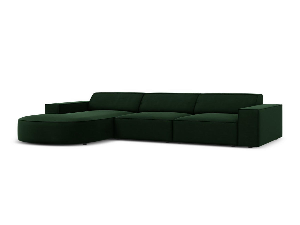 ECKSOFA links Jodie aus Samt flaschengrün 4 Sitzplätze - Dunkelgrün, Textil (166/284cm) - Micadoni
