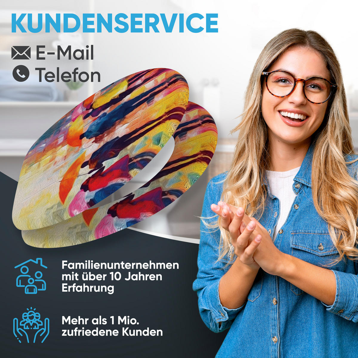 WC Sitz mit Absenkautomatik Umbrella - Multicolor, Holzwerkstoff (38/6/47cm) - Sanilo