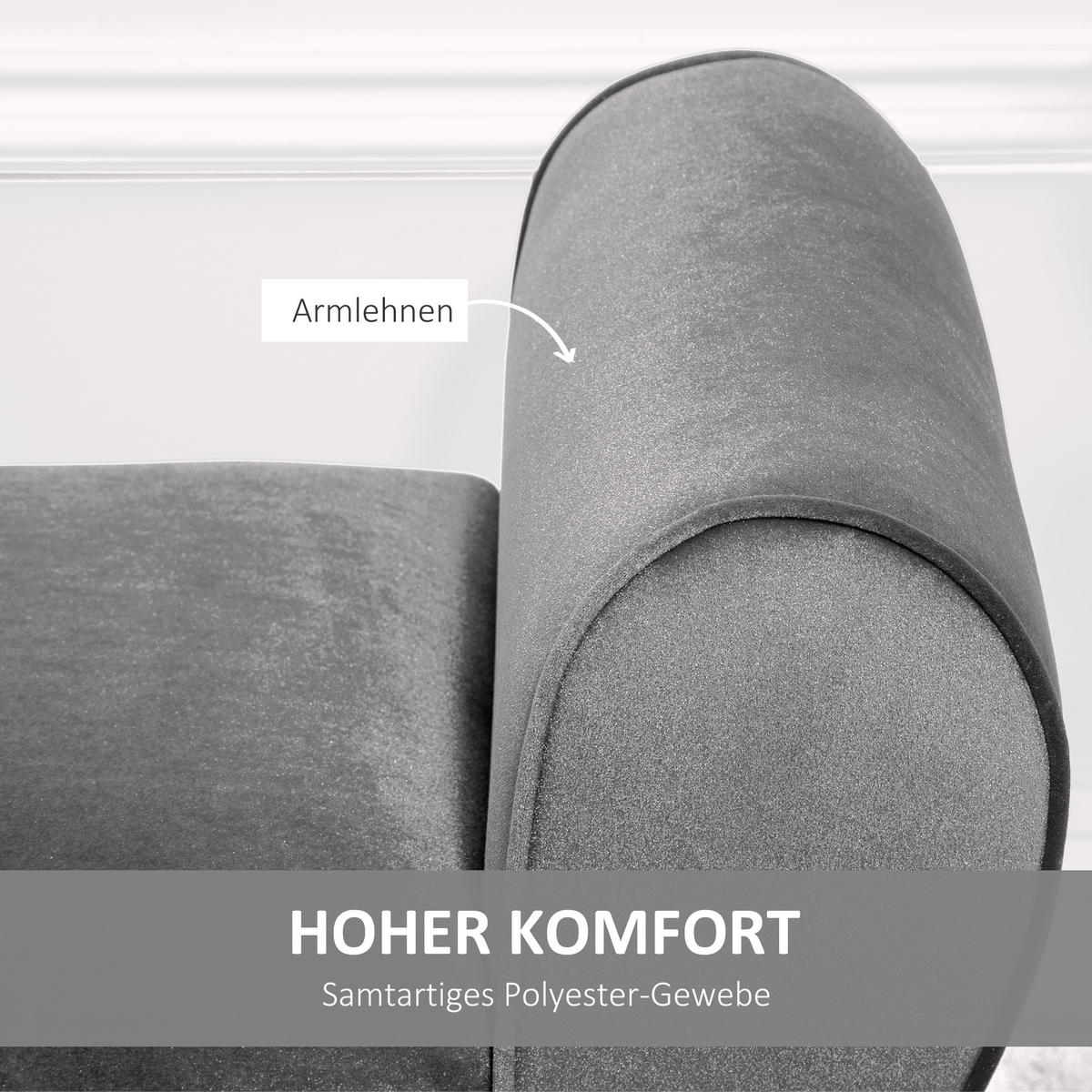 SITZBANK, Polsterbank, Grau - Grau, Kunststoff (42/66/118cm) - HOMCOM