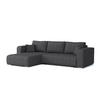 ECKSOFA CARACAS 288/185 in Cord Anthrazit mit Schlaffunktion links - Anthrazit, Holz/Holzwerkstoff (288/185cm) - Deine Möbel 24