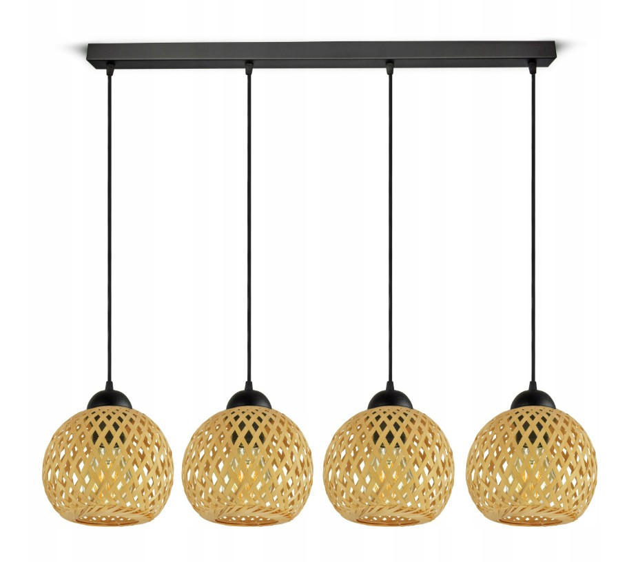 PENDELLEUCHTE BOHO - Beige/Schwarz, Holz/Metall (13/90/100cm) - kiki design