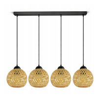 PENDELLEUCHTE BOHO - Beige/Schwarz, Holz/Metall (13/90/100cm) - kiki design