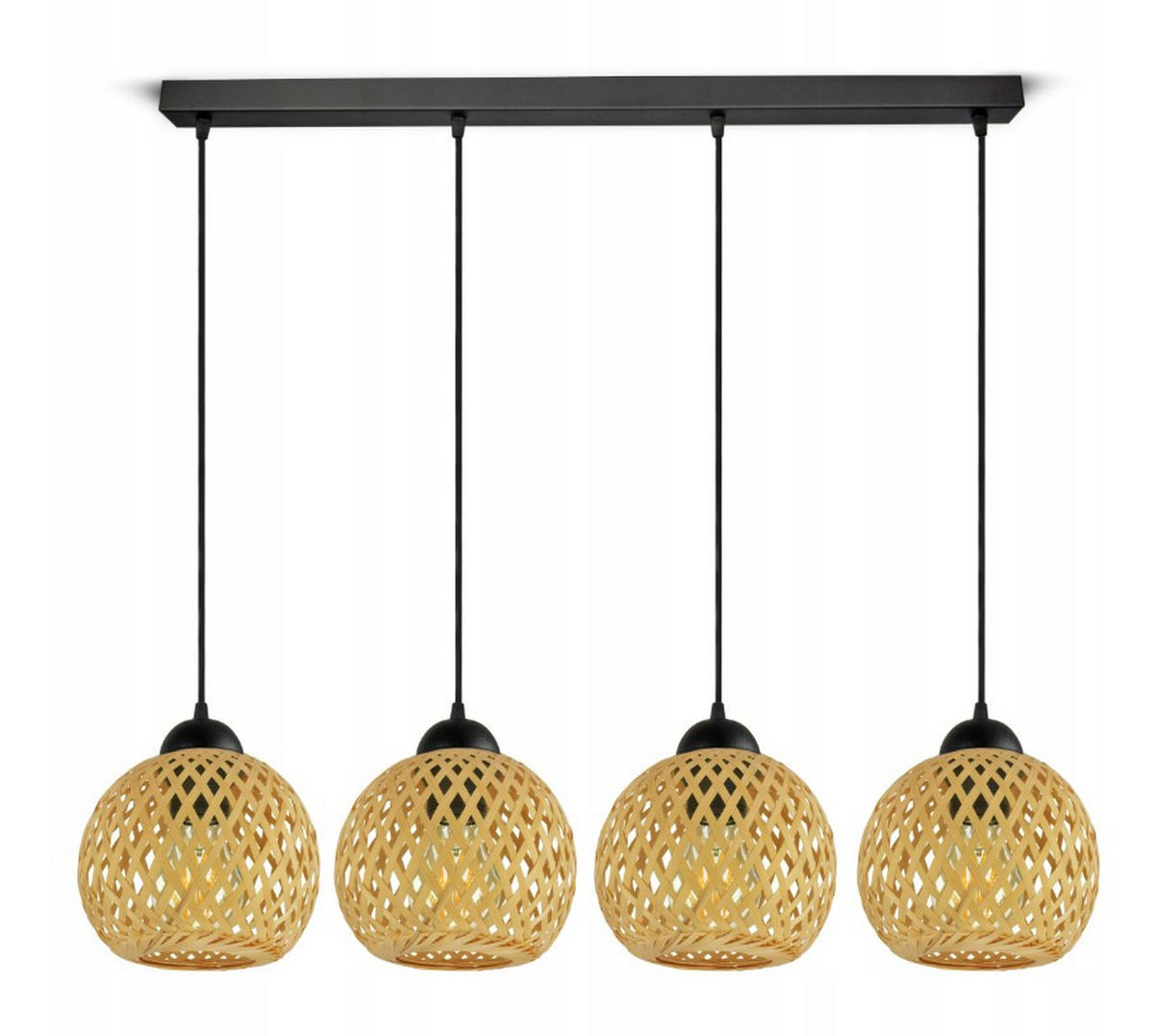 PENDELLEUCHTE BOHO - Beige/Schwarz, Holz/Metall (13/90/100cm) - kiki design