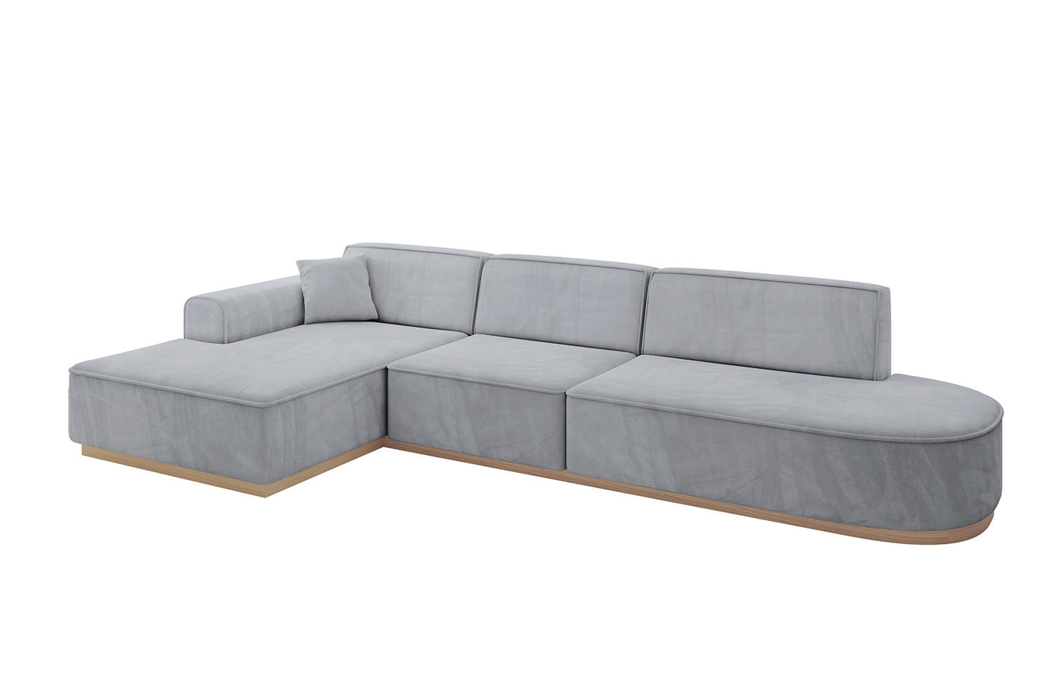 ECKSOFA Ottomane Links IREA-L2 - 327x165x80 cm Grau - Titanfarben, Holzwerkstoff/Textil (327/165cm) - ALTDECOR