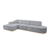 ECKSOFA Ottomane Links IREA-L2 - 327x165x80 cm Grau - Titanfarben, Holzwerkstoff/Textil (327/165cm) - ALTDECOR