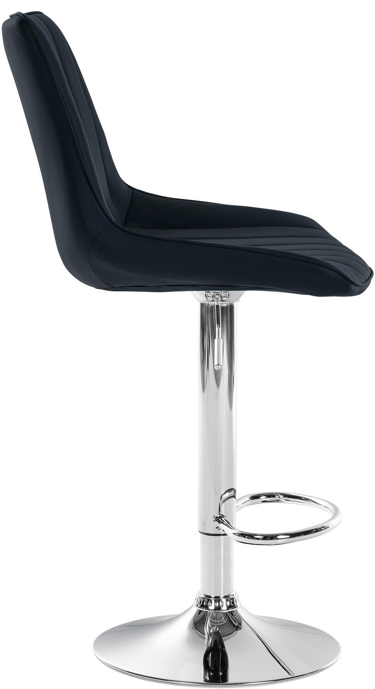 BARHOCKER 2er Set Tolor Kunstleder chrom schwarz - Chromfarben/Schwarz, Kunststoff/Metall (49.5/112/50cm) - TPFLiving