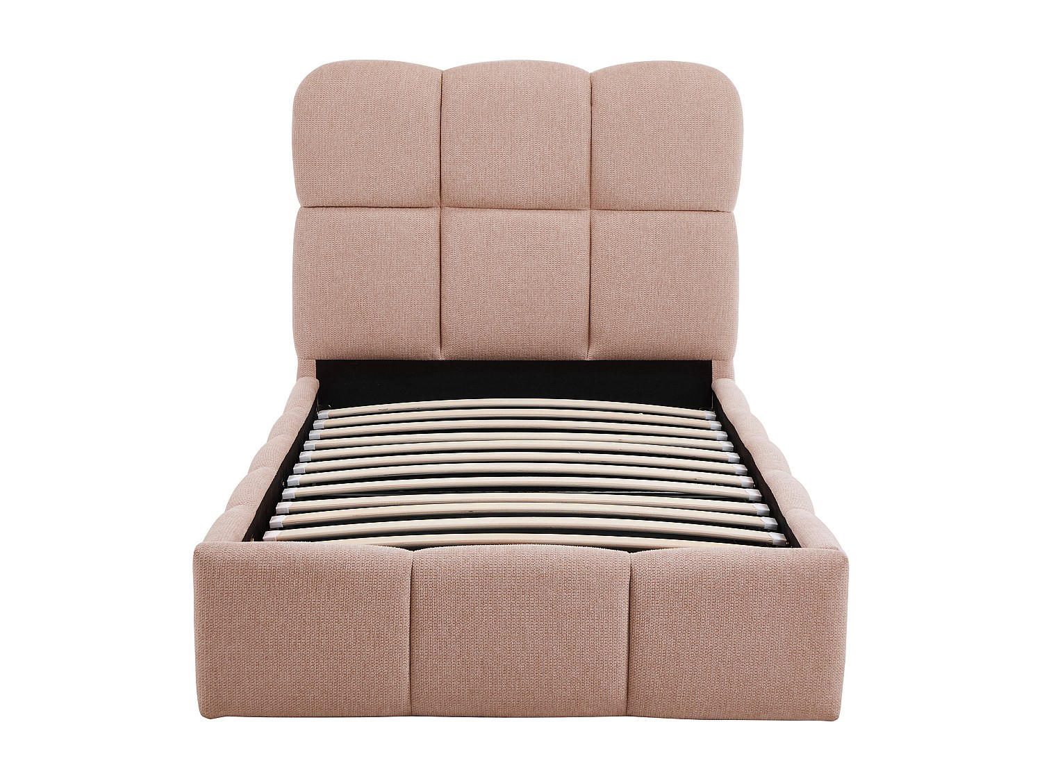 BETT mit Bettkasten - 1 Person - Stoff - Rosa - Pink, Textil (90/190cm) - Vente-Unique