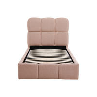 BETT mit Bettkasten - 1 Person - Stoff - Rosa - Pink, Textil (90/190cm) - Vente-Unique
