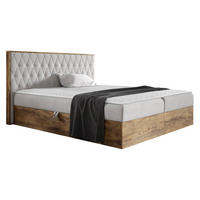 BOXBETT Wood 6 - Hellgrau, Holz/Textil (180/200cm) - MIRJAN24