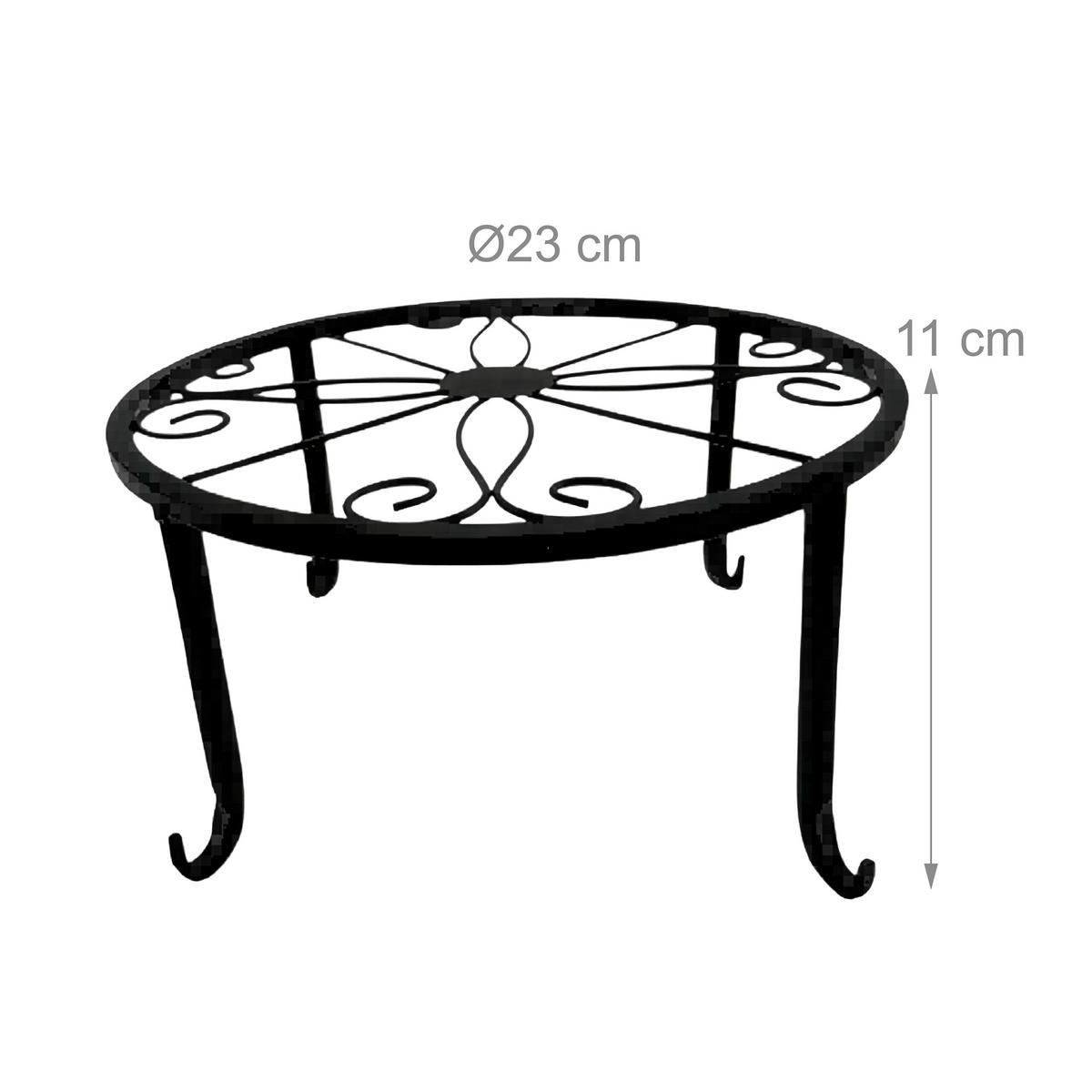 2XBLUMENSTÄNDER - Schwarz, Metall (23/11/23cm) - Relaxdays
