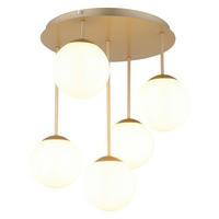 DECKENLEUCHTE HARMON Metall champagnerfarben matt, Opal - Champagner, Glas (37.5/37.5/51cm) - Globo Lighting