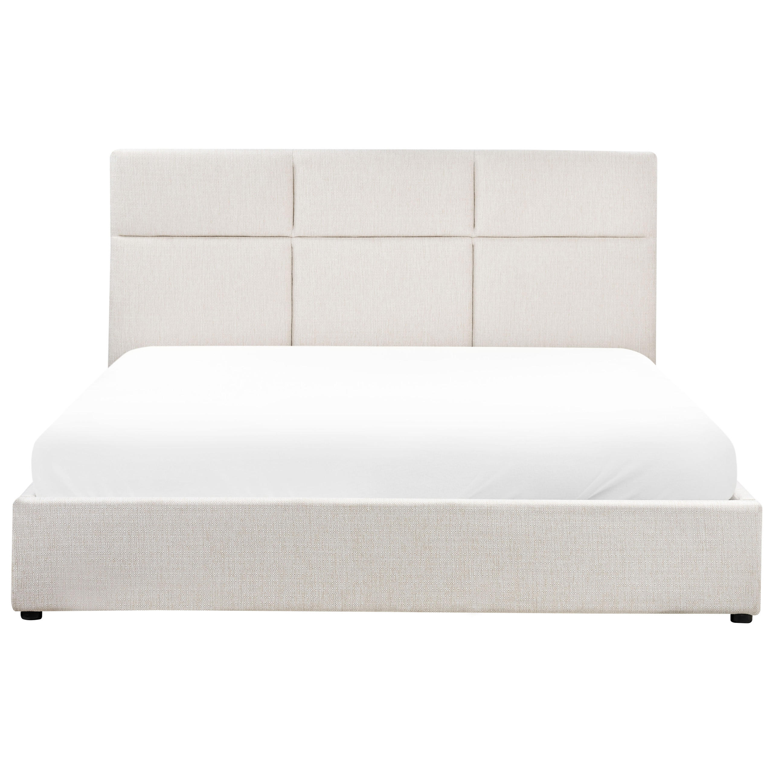 POLSTERBETT 180x200 cm Weiß Lagord - Creme, Textil (180/200cm) - Beliani