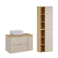 BADMÖBEL 80.6cm Azel 2er-Set Kaschmir - Beige, Holzwerkstoff (80.6/52/46cm) - Petits-meubles