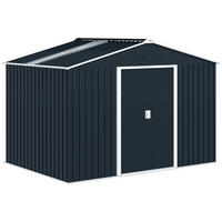 VERZINKTER Stahl Gerätehaus 4,9m² 277x195x192cm Geräteschuppen mit Satteldach - Dunkelgrau, Metall (195/192/277cm) - Outsunny