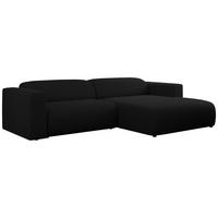 ECKSOFA PASADENA Schwarz Bouclé - Rechts Seite - Schwarz, Kunststoff/Textil (180/288cm) - MKS