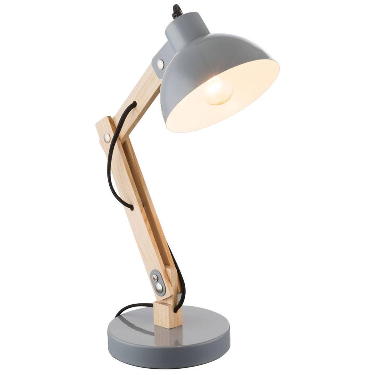LED SCHREIBTISCHLEUCHTE Holzoptik Grau - Grau, Holz (32/16/45cm) - Globo Lighting