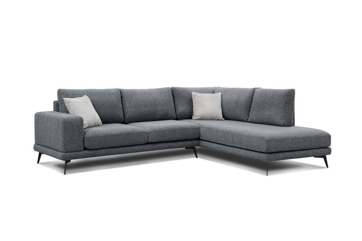 ECKSOFA MEDIOLANE 5-Sitzer, dunkelgrau - Dunkelgrau, Holzwerkstoff/Textil (282/219cm) - Courtois Laville