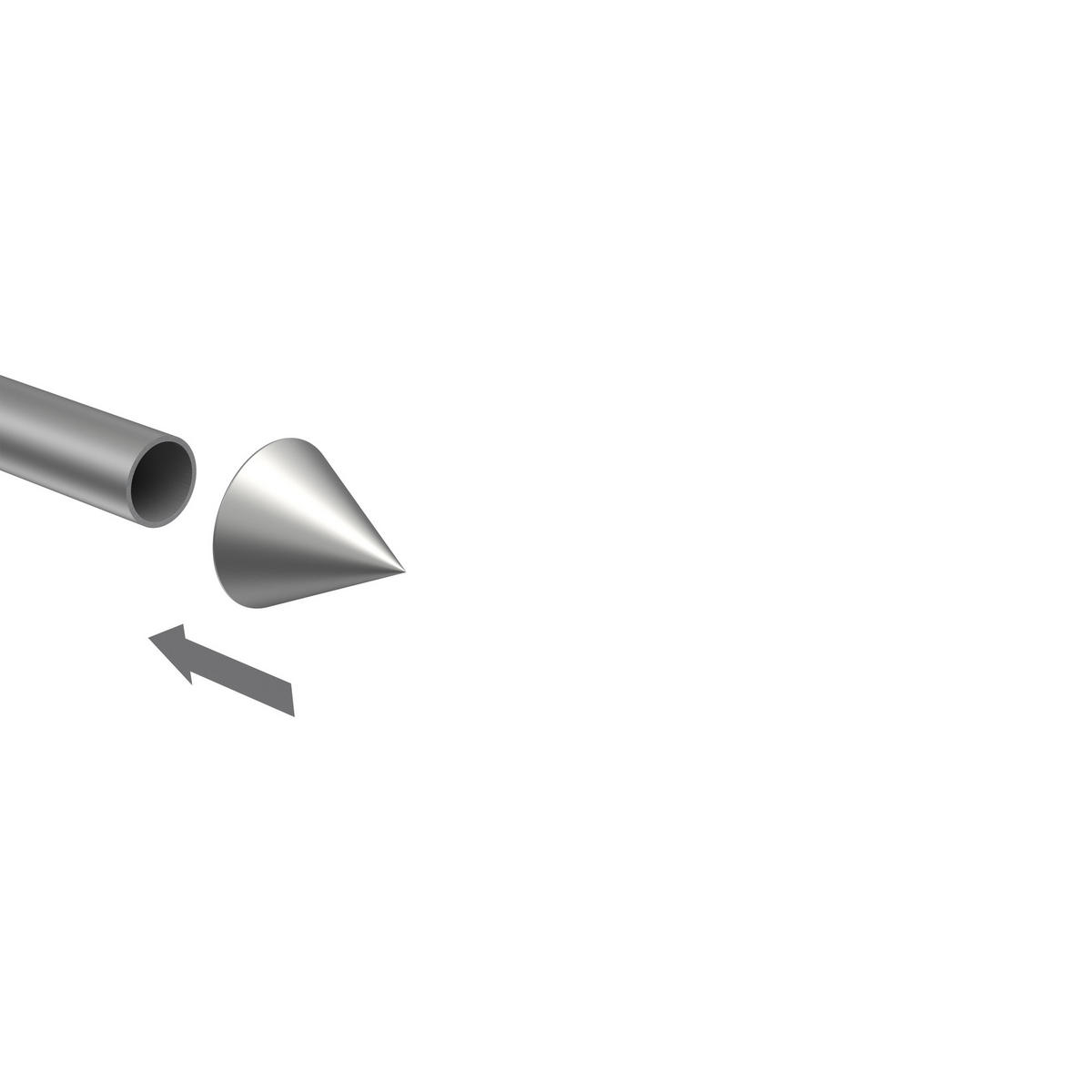 ENDSTÜCKE FÜR TELESKOP-GARDINENSTANGEN Cone 16/13 mm Ø Silbergrau, Packung 2 Stück - Silberfarben/Alufarben, Kunststoff (3/3/3cm) - INTERDECO