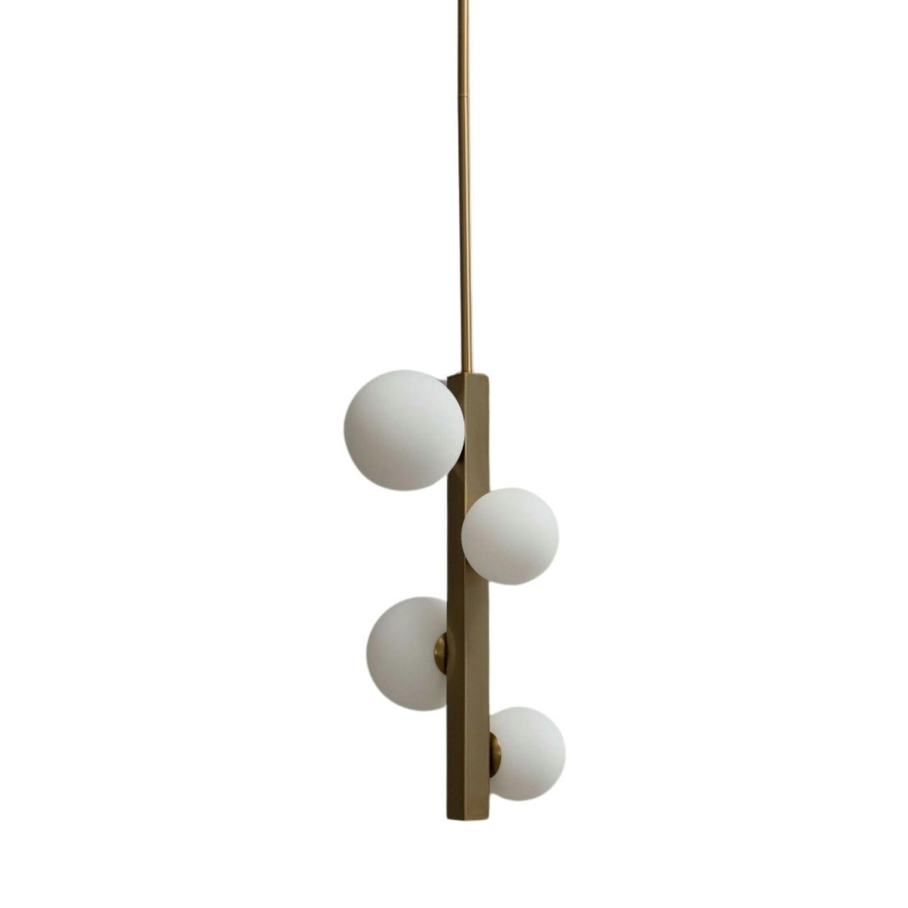 HÄNGELEUCHTE Oromia, Messing und Weiß, 56cm - Messingfarben, Glas (56/35/56cm) - KOSILUM