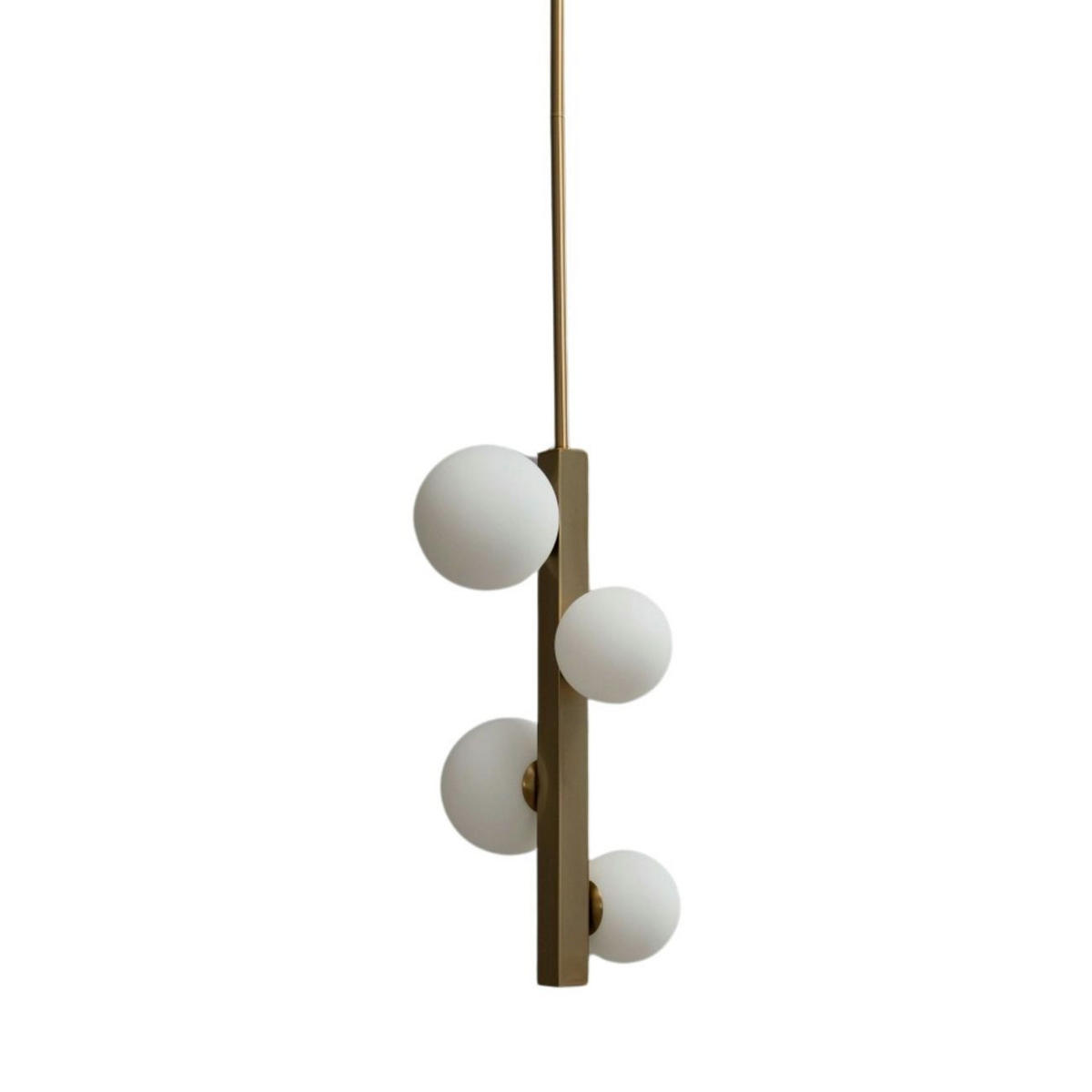 HÄNGELEUCHTE Oromia, Messing und Weiß, 56cm - Messingfarben, Glas (56/35/56cm) - KOSILUM