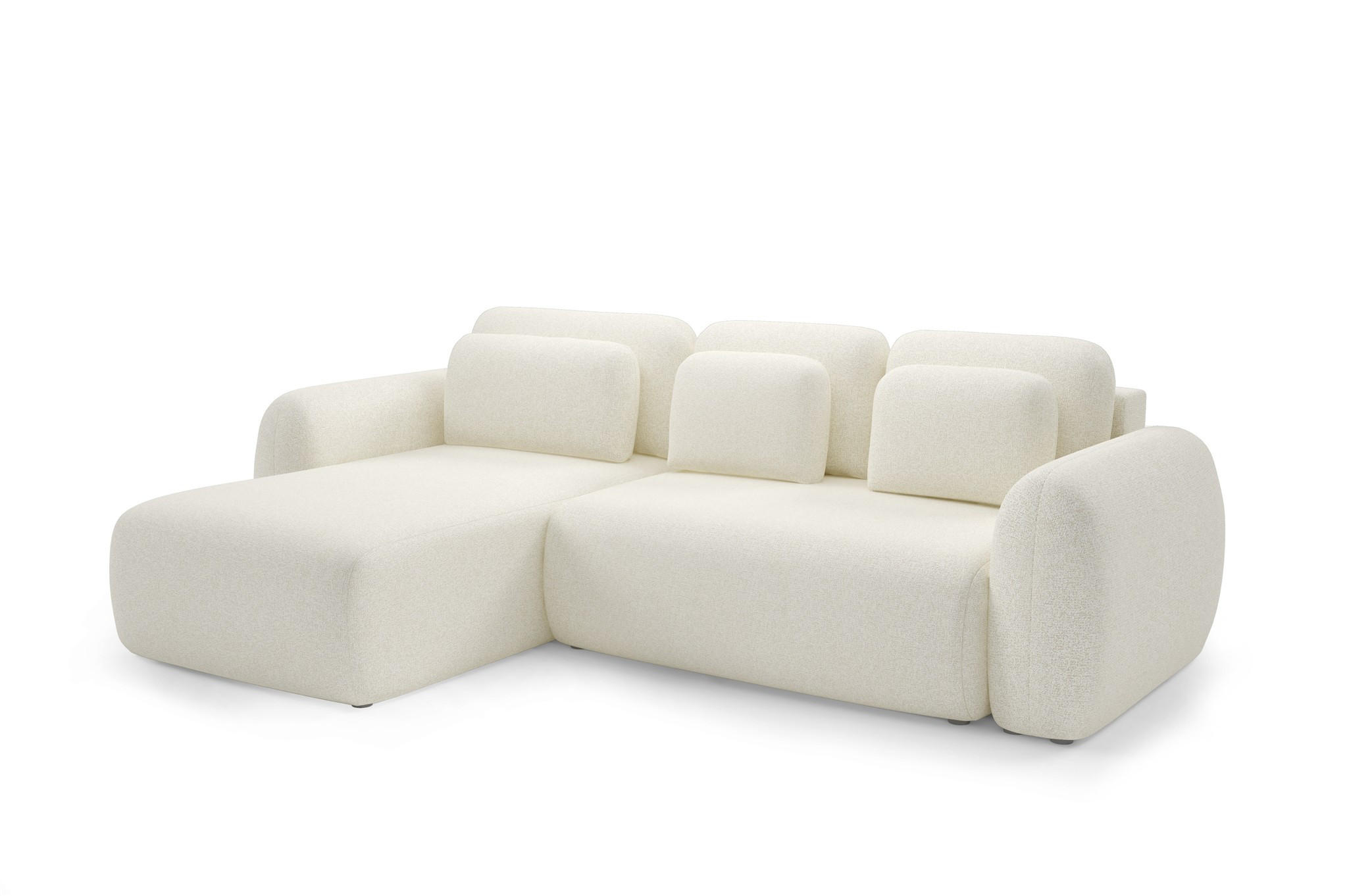 ECKSOFA Gaston Mit Schlaffunktion - Creme, Holzwerkstoff/Textil (304/190cm) - Fun Möbel