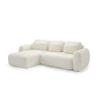 ECKSOFA Gaston Mit Schlaffunktion - Creme, Holzwerkstoff/Textil (304/190cm) - Fun Möbel