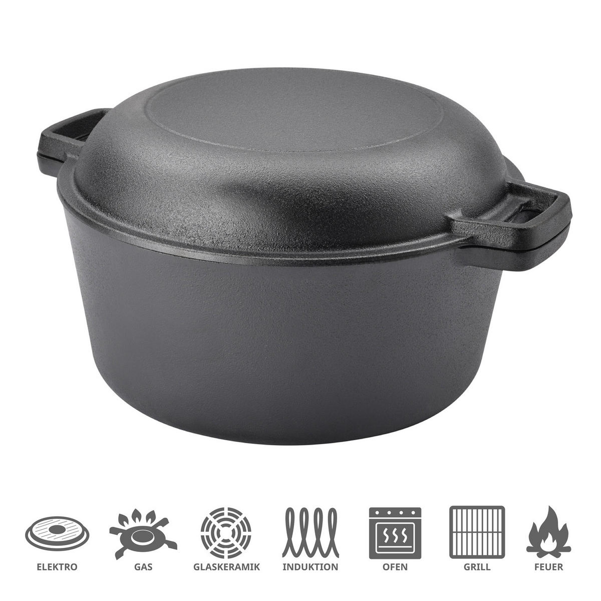 DUTCH OVEN 6L - Schwarz, Metall (25cm) - TAINO