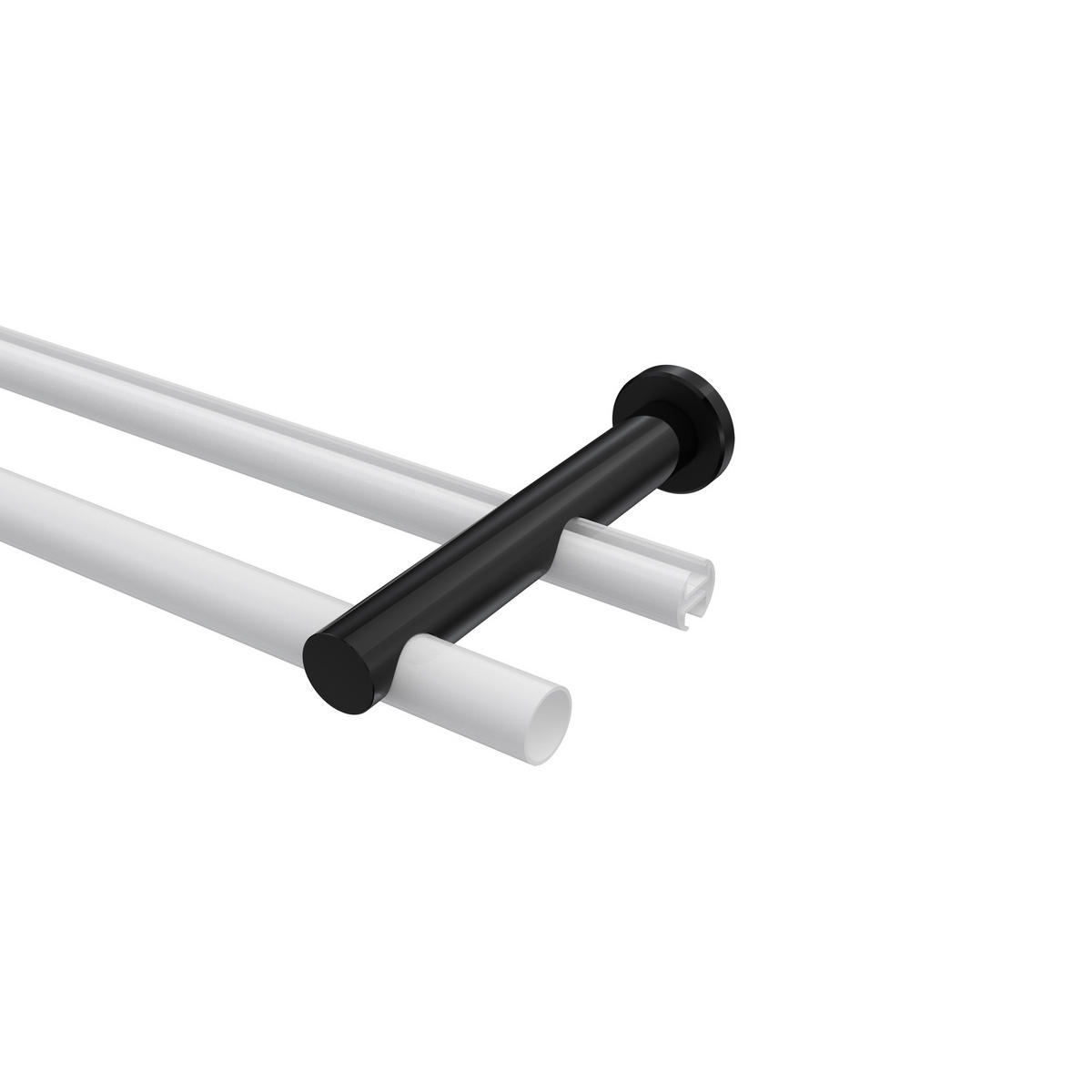 TRÄGER FÜR GARDINENSTANGEN 20 mm Ø, Platon 2-läufig, Schwarz - Schwarz, Metall (16/4/4cm) - INTERDECO