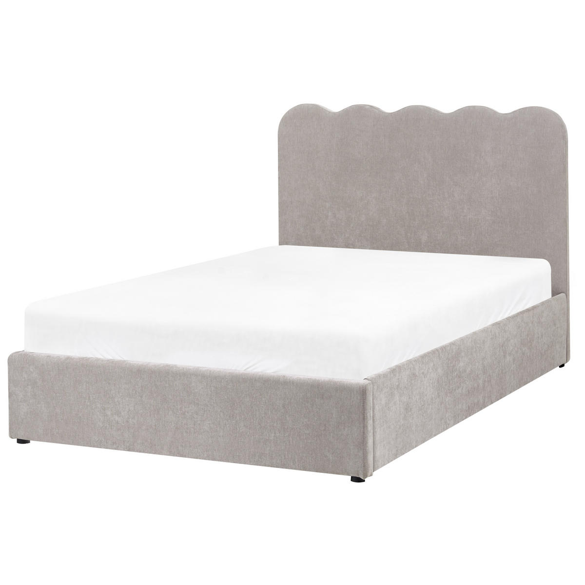 POSTEL s úložným prostorem 120/200 cm Žinylková látka Taupe Nanterre - šedohnědá, textil (120/200cm) - Beliani