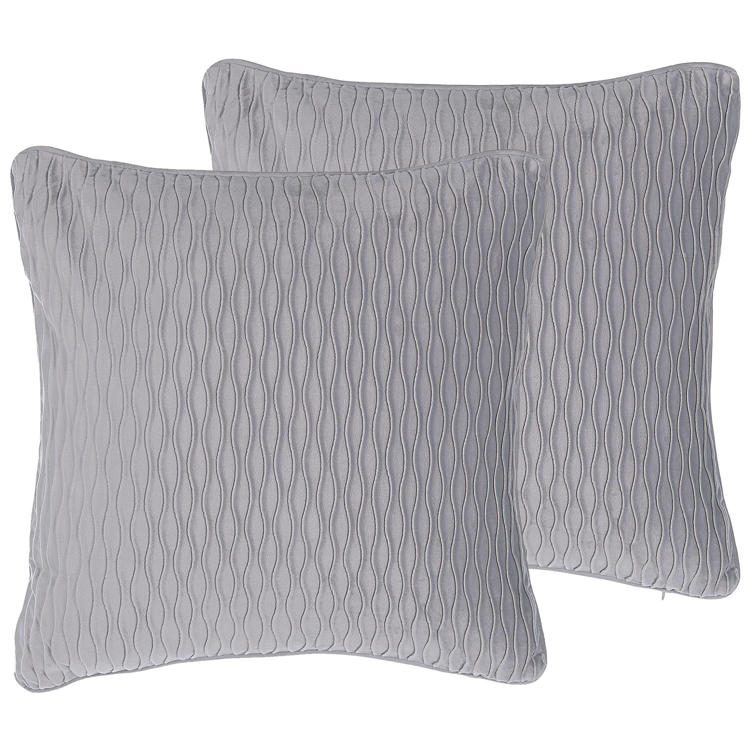 DEKOKISSEN 2er-Set Grau 45/45 cm Motari - Grau, Textil (45/45cm) - Beliani