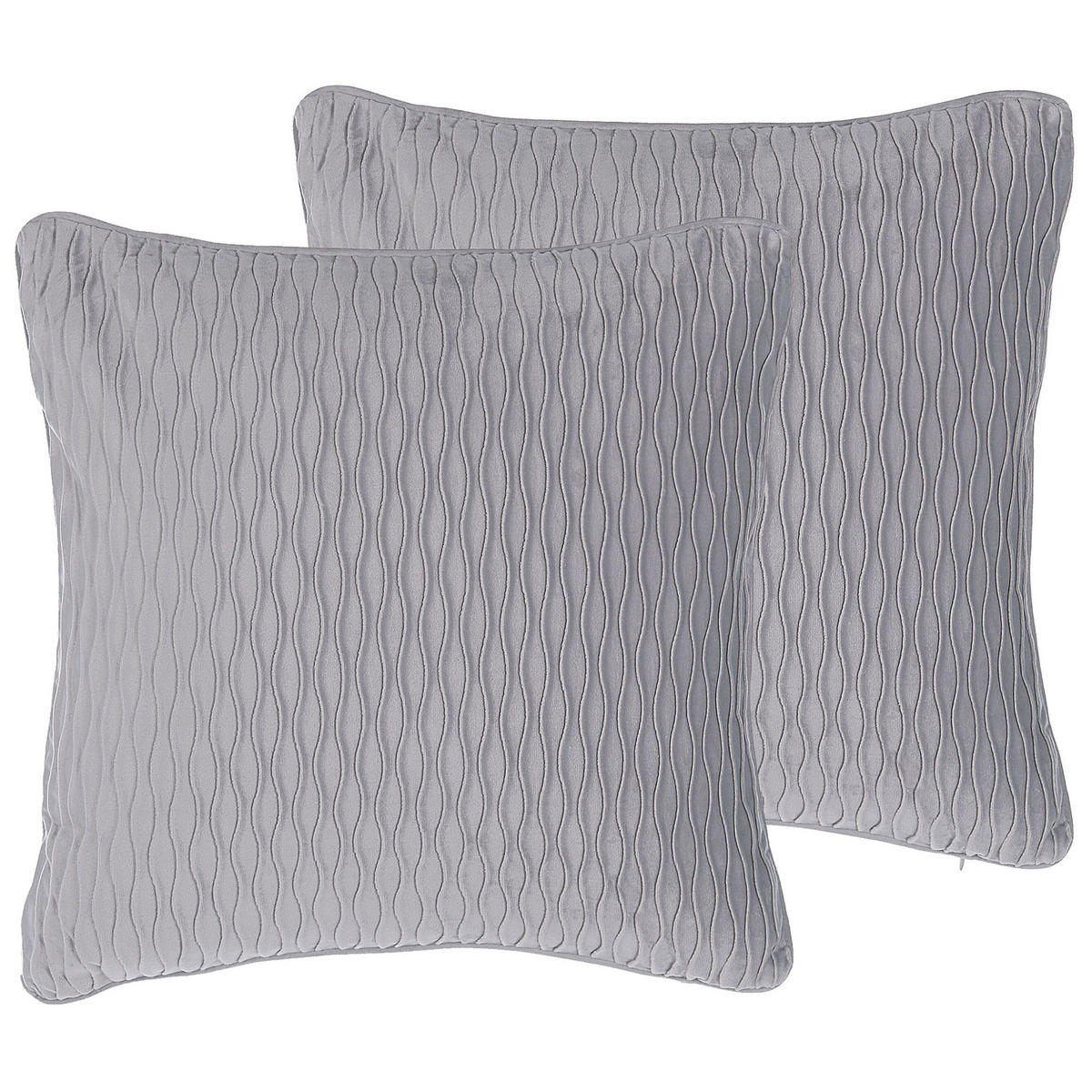 DEKOKISSEN 2er-Set Grau 45/45 cm Motari - Grau, Textil (45/45cm) - Beliani