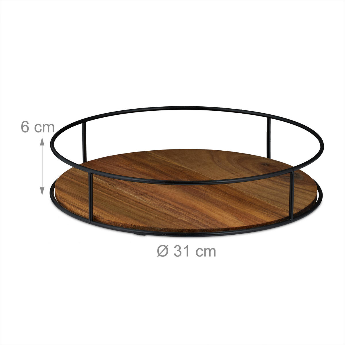 TABLETT - Braun, Holz/Metall (31/6/31cm) - Relaxdays