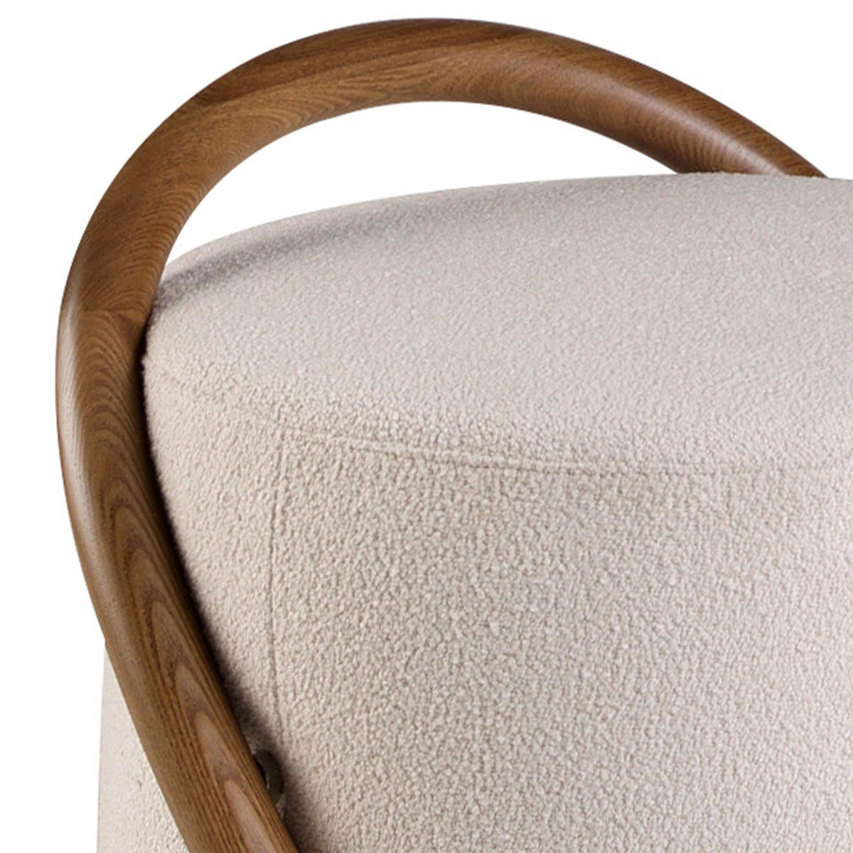 SITZPOUF Weiß Walnuss 52/47/54 cm - Walnussfarben/Weiß, Textil (52/54/47cm) - ANGEL CERDA