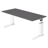 SCHREIBTISCH Serie-U 80/180/74 cm in Graphitfarben/Weiß - Graphitfarben/Weiß, Holzwerkstoff (80/180/74cm) - bümö