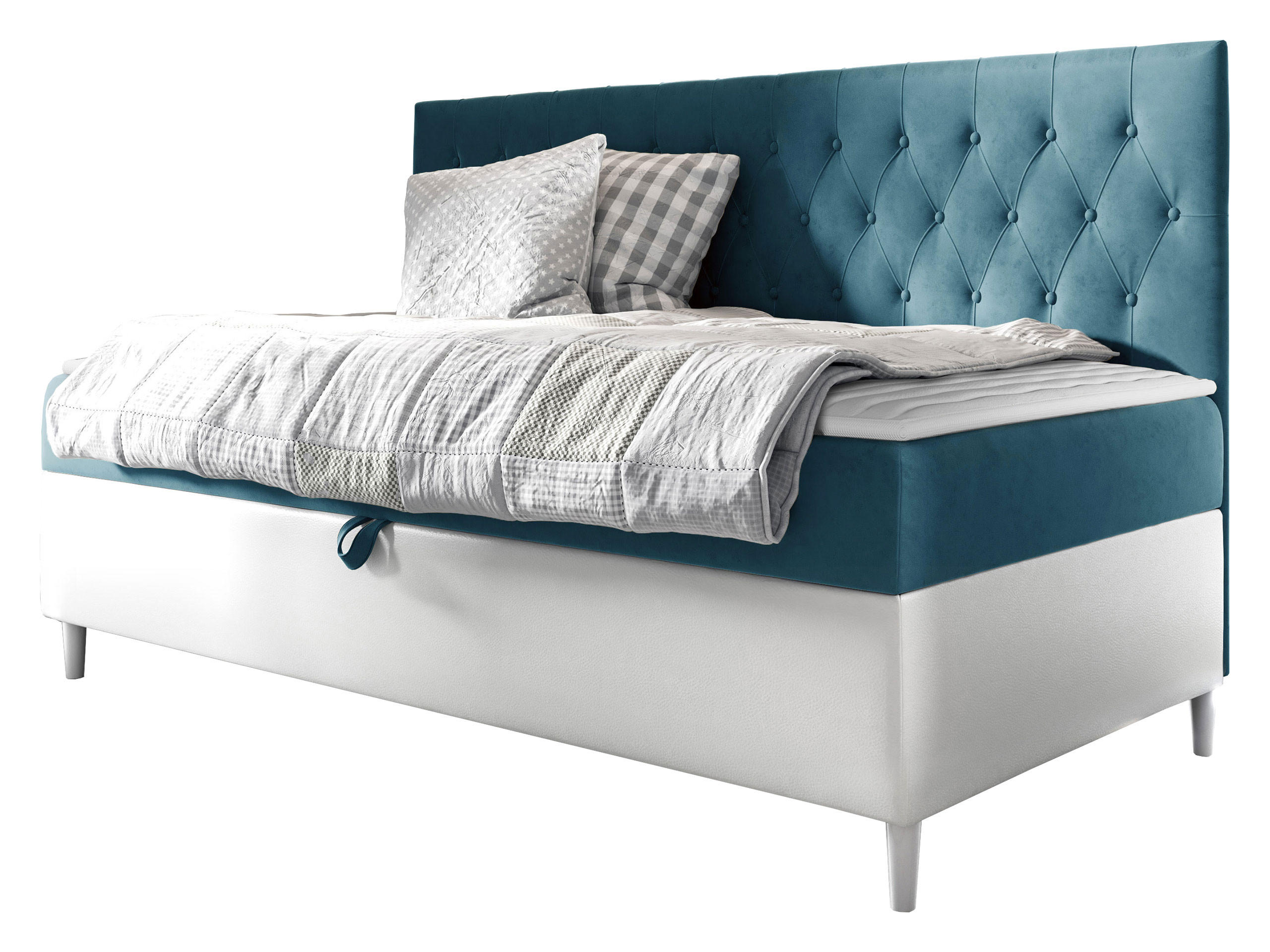 BOXBETT Filip Junior 2 - Türkis/Weiß, Holz (90/200cm) - MIRJAN24