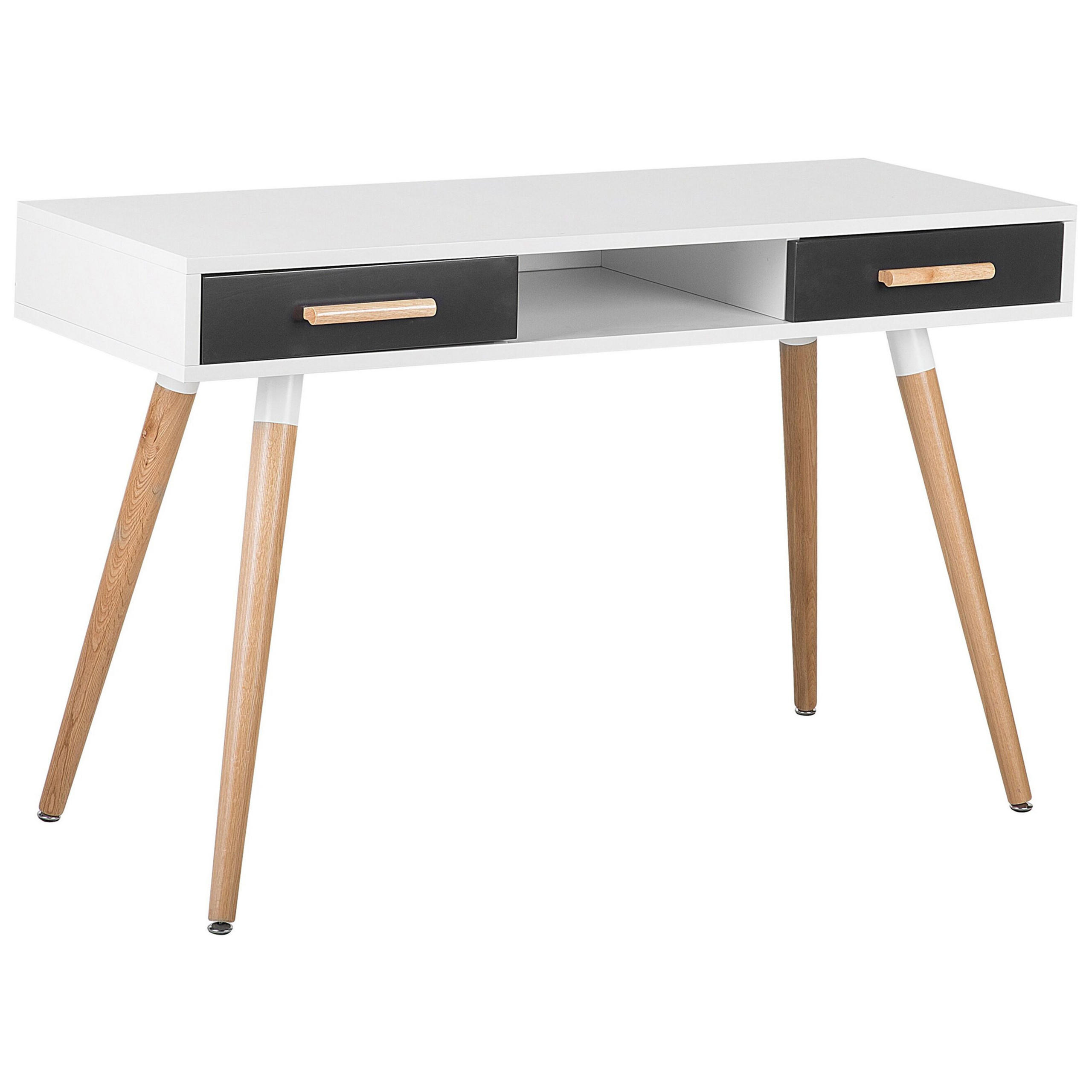 SCHREIBTISCH weiß/grau 120/45/75 cm Frisco - Schwarz/Weiß, Holzwerkstoff (45/120/75cm) - Beliani