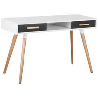 SCHREIBTISCH weiß/grau 120/45/75 cm Frisco - Schwarz/Weiß, Holzwerkstoff (45/120/75cm) - Beliani
