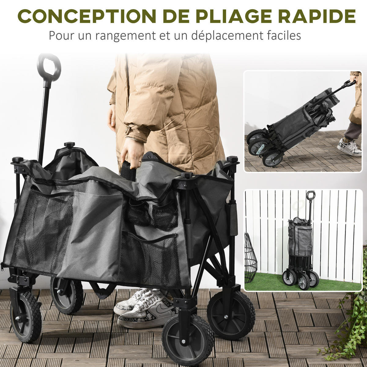 GARTENWAGEN DE-18764 Dunkelgrau - Dunkelgrau, Metall (55/93/108cm) - ComfortXL