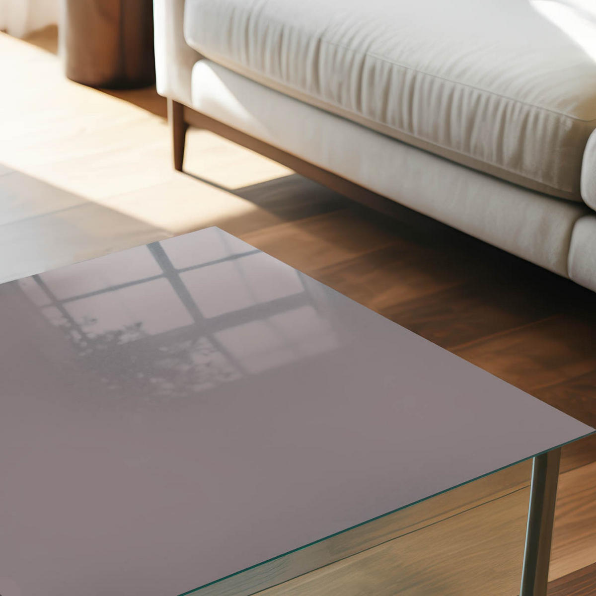 TISCHPLATTE 50x50 cm – Aschbraun - Türkis, Glas (50/50/0.4cm) - Wallfluent