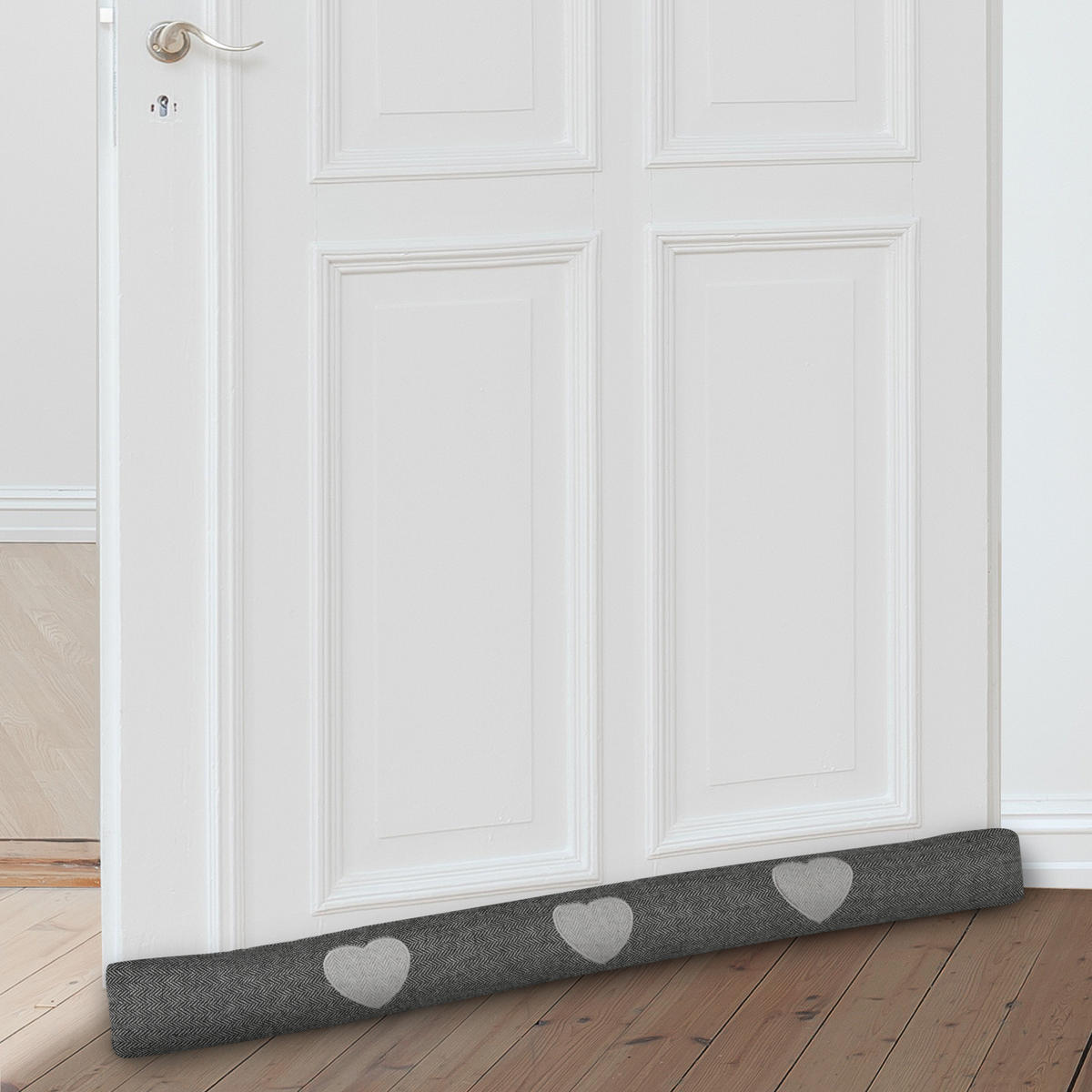 ZUGLUFTSTOPPER Tuuli HR 8x100cm Anthrazit - Anthrazit/Hellgrau, Textil (8/100cm) - Beautissu 