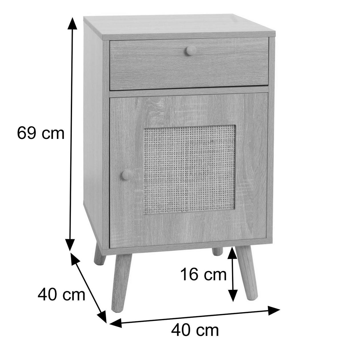 BEISTELLTISCH eckig Hellbraun - Hellbraun, Holz (40/40/69cm) - MCW