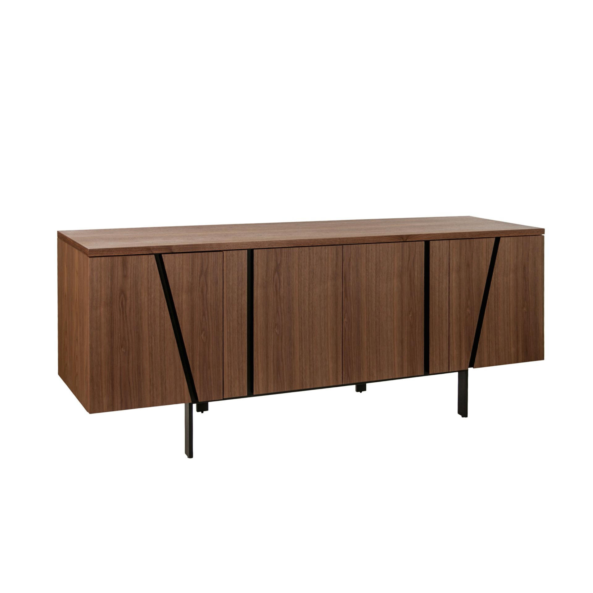 SIDEBOARD Sideboard Nussbaum und schwarzer Stahl 191/50/74 cm - Walnussfarben, Holz (191/74/50cm) - ANGEL CERDA