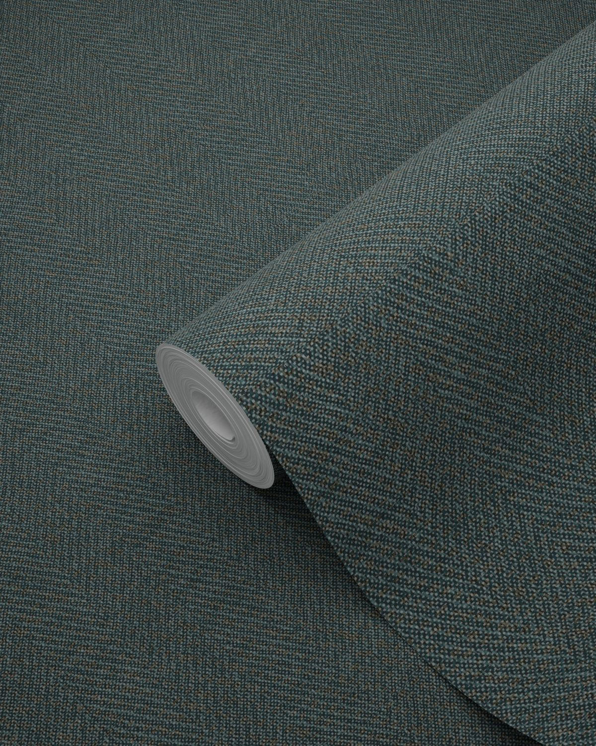 TAPETE Fischgrätmuster 53 cm x 10.05 m - Blau, Papier (53/1000cm) - Origin Wallcoverings