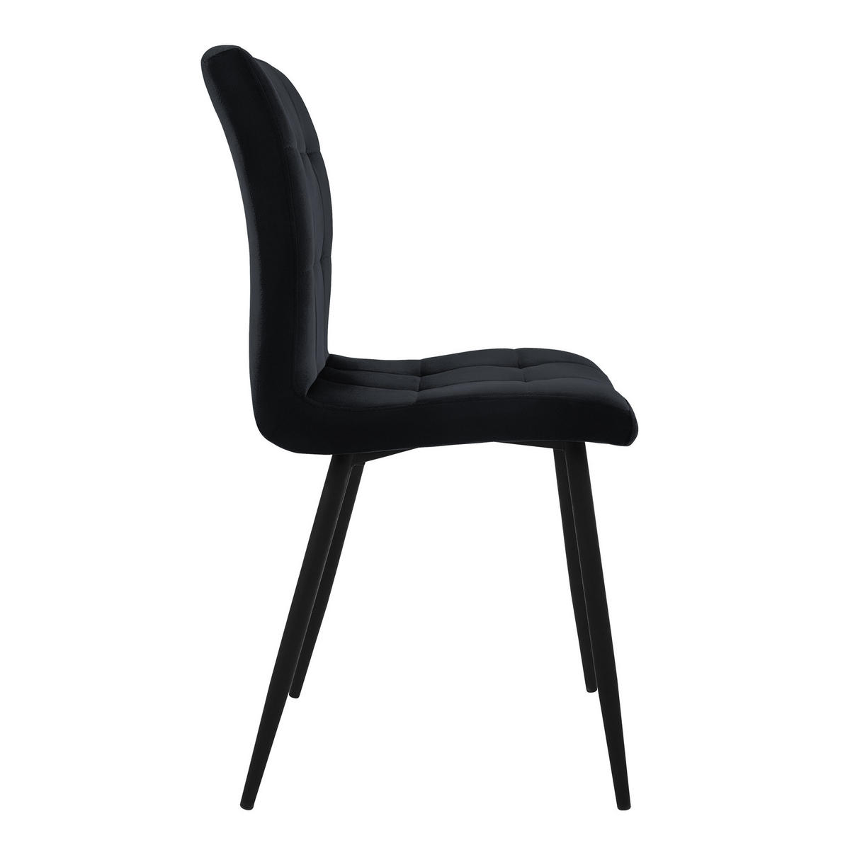 ESSZIMMERSTUHL Samt Schwarz 4er Set - Schwarz, Metall (41/89/49cm) - ML-DESIGN
