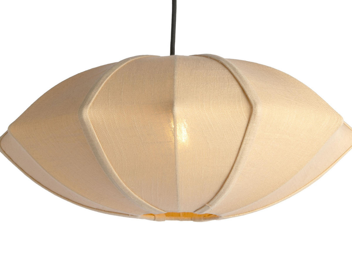 HÄNGELAMPE Paris Disc - Beige - 22 cm - Beige, Textil (50/50/22cm) - Leitmotiv
