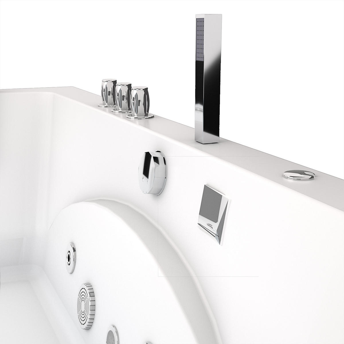 WHIRLPOOL Badewanne Eckwanne Wanne W81-C 180x90cm - Weiß, Glas/Kunststoff (90/55/180cm) - AcquaVapore by Sandra Jentho