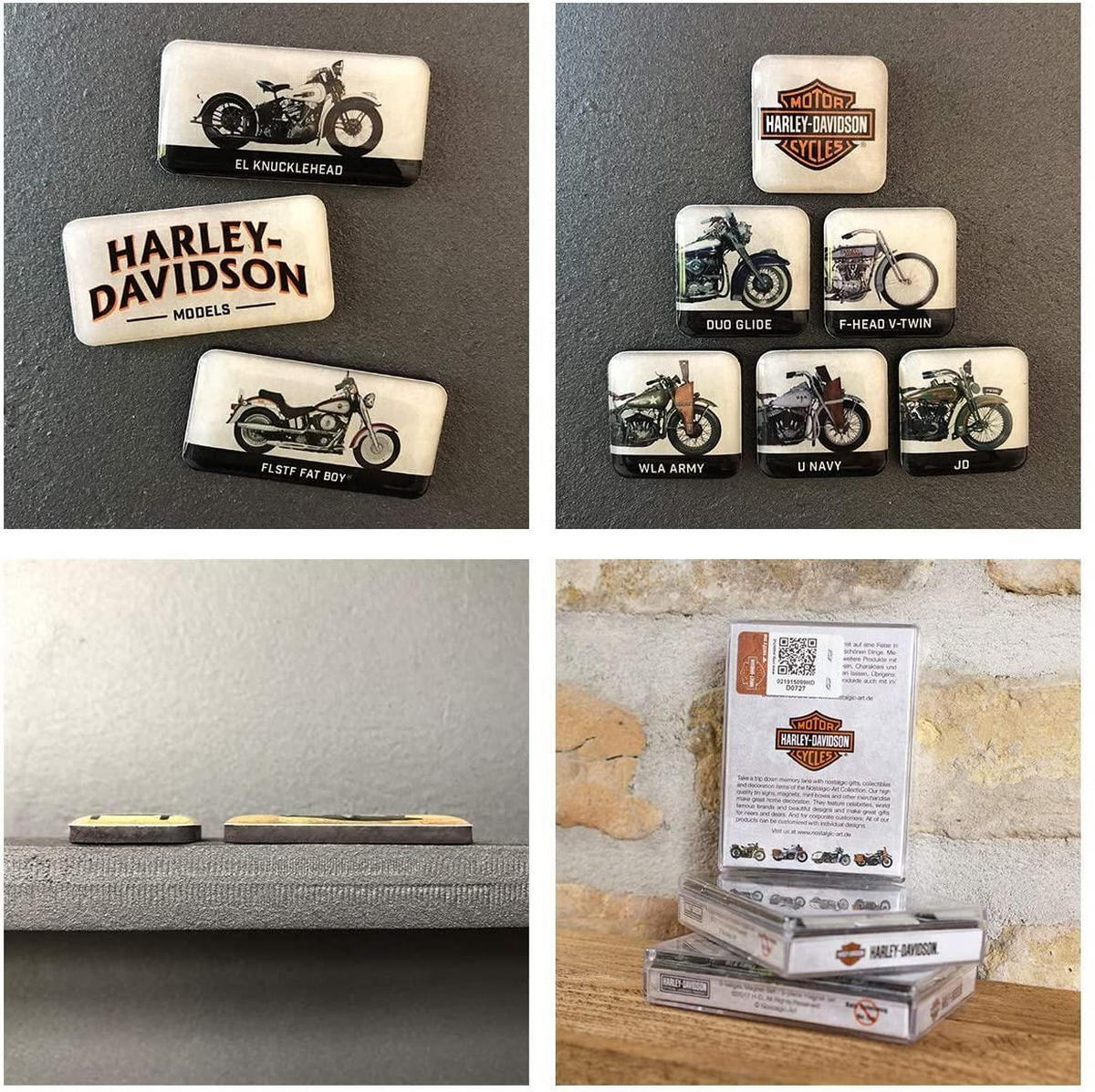 MAGNETSET 9-teilig Harley-Davidson Model Chart - Multicolor, Metall (9/7/2cm) - Nostalgic-Art