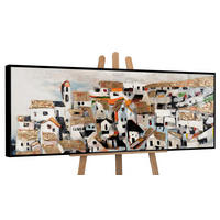 GEMÄLDE Sonnenhäuser Schattenfugenrahmen Schwarz 150x50 cm - Schwarz, Holz (150/50cm) - YS-art gallery