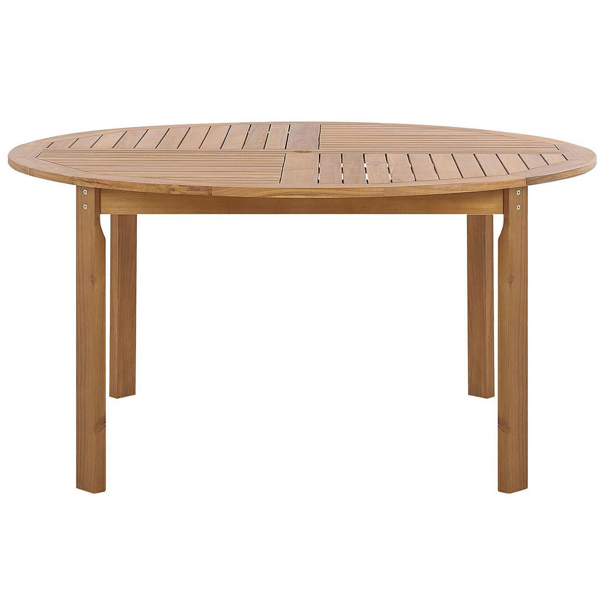 GARTENMÖBEL SET 6-Sitzer mit Sonnenschirm Akazienholz hellbraun Tolve - Hellbraun/Beige, Holz - Beliani