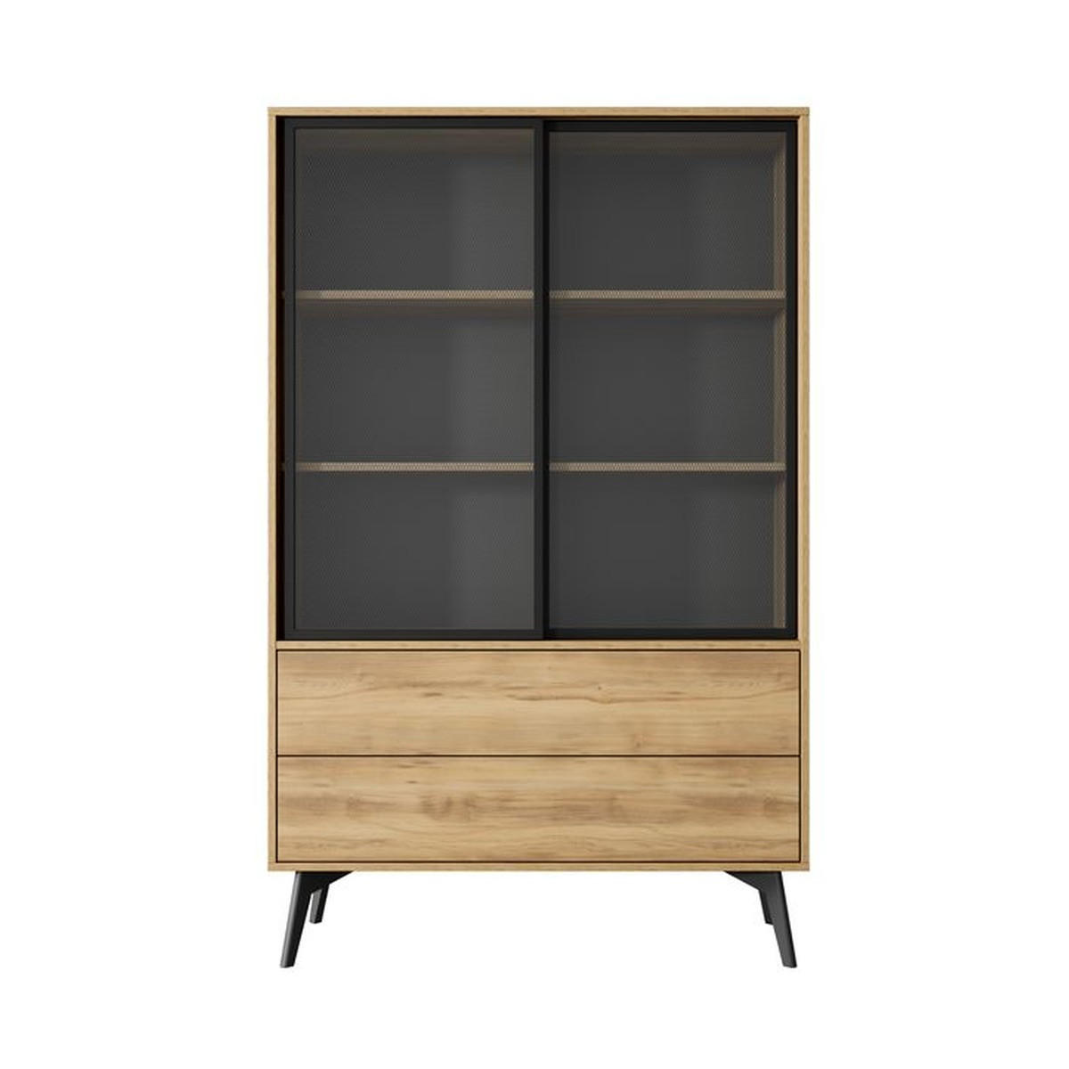 VITRINE – 100 cm – Slide – Eichefarben - Eichefarben, Holzwerkstoff (100/165/39cm) - hi-markt